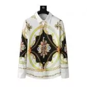 chemise versace coton homme flower blance 2